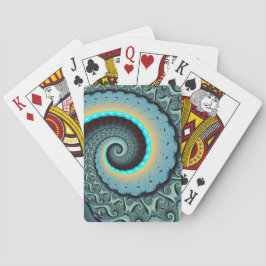 Abstrakt blå turkos orange fraktal konst spiral casinokort
