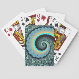 Abstrakt blå turkos orange fraktal konst spiral casinokort