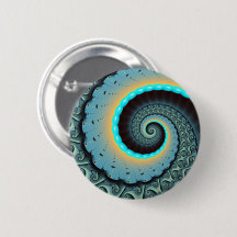 Abstrakt blå turkos orange fraktal konst spiral