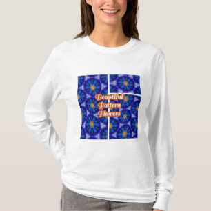 Abstrakt Blåa blommor Mönster T Shirt