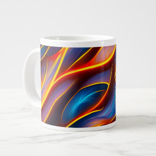 Abstrakt Blåblå glödtråd Jumbo Mugg