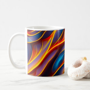 Abstrakt Blåblå glödtråd Kaffemugg