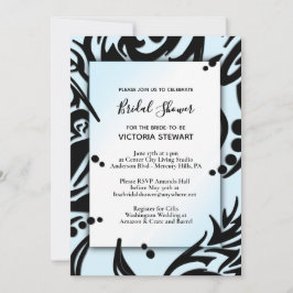 Abstrakt Black and Blue Tribal Möhippa Inbjudningar