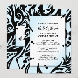 Abstrakt Black and Blue Tribal Möhippa Inbjudningar