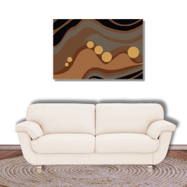 Abstrakt Black and Brown Low Tide Poster