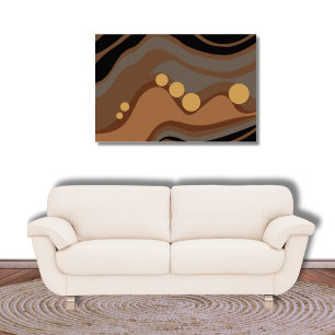 Abstrakt Black and Brown Low Tide Poster