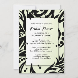 Abstrakt Black and Grönt Tribal Möhippa Inbjudningar