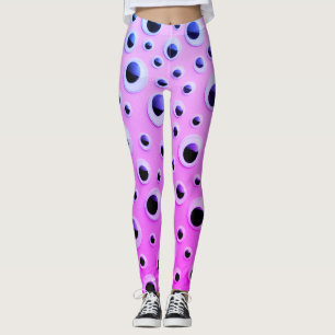 Abstrakt Black and White Bollar på Rosa Background Leggings