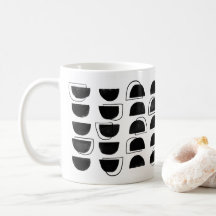 Abstrakt Black and White Coffee Mugg