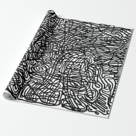 Abstrakt Black and White Linjer Mönster Presentpapper