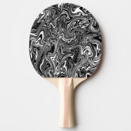 Abstrakt Black and White Liquid Marble Mönster Pingisracket