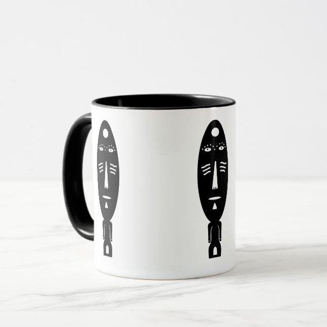 Abstrakt Black and White Modern Art Mugg (Framsida vänster)