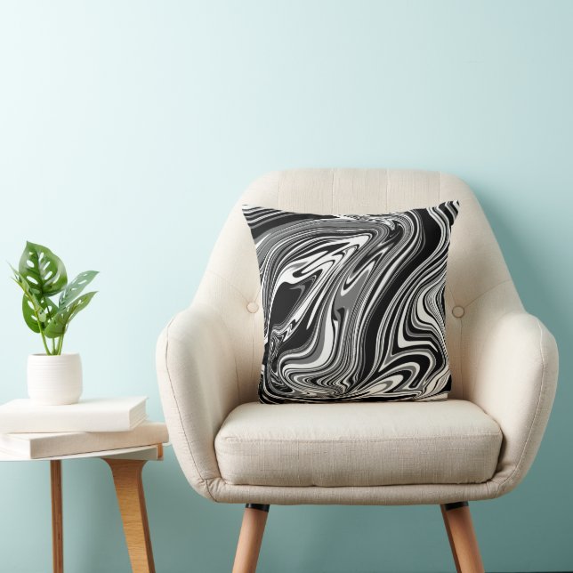 Abstrakt Black and White Pillow Kudde (Stol)