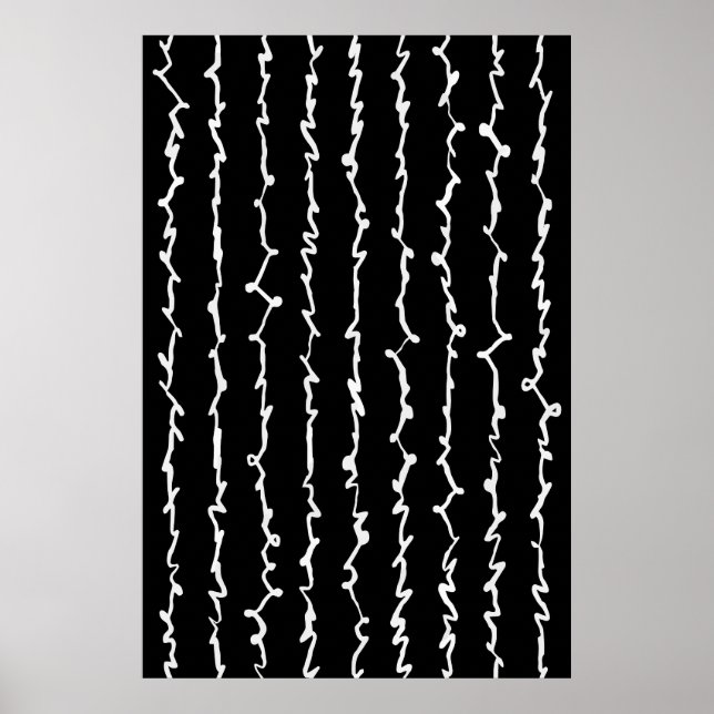 Abstrakt Black and White Scribbles Poster (Framsidan)