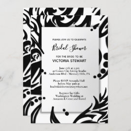 Abstrakt Black and White Tribal Möhippa Inbjudningar