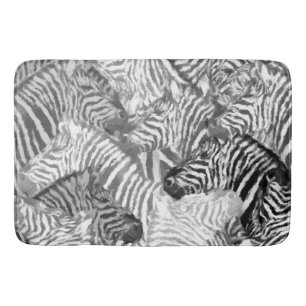 Abstrakt Black and White Zebra Art Badrumsmatta