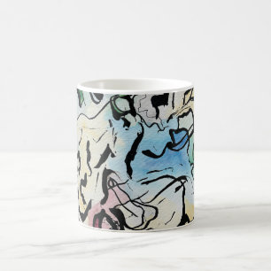 Abstrakt Bläck Art Kaffemugg