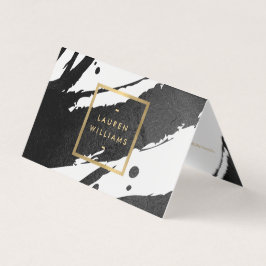 Abstrakt Black Bläck Brushstrokes Visitkort