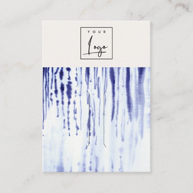 Abstrakt Bläck Blue Linjer Logotyp Hairclip Pin Ho Visitkort (Framsida)