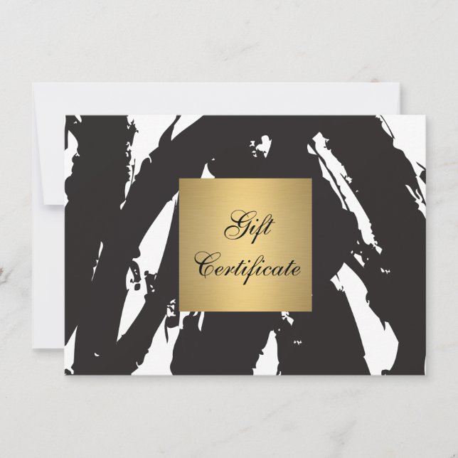 Abstrakt Black Brushstrokes Gift Certificate (Framsida)