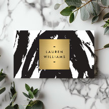 Abstrakt Black Brushstrokes med Guld Namn Logotyp