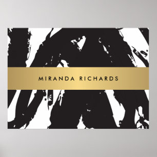 Abstrakt Black Brushstrokes Poster II