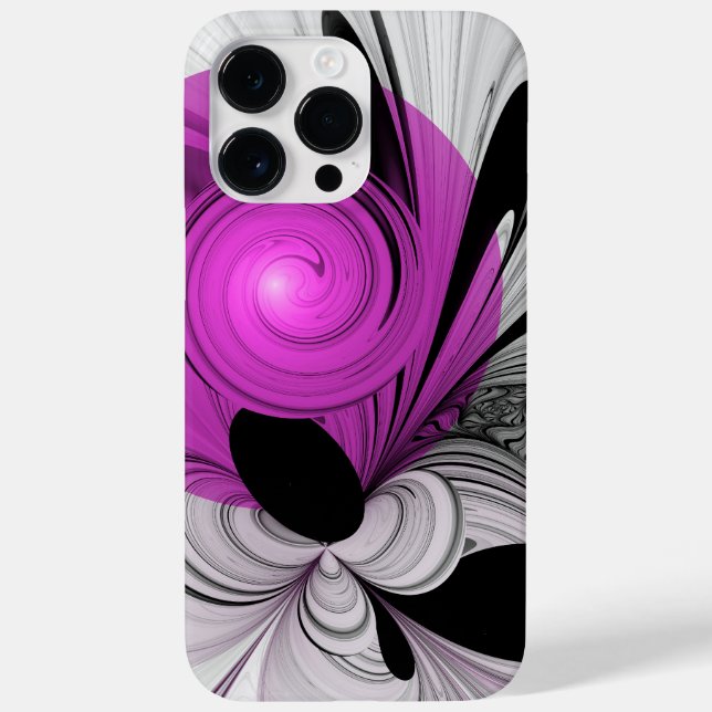 Abstrakt Black Grått med Magenta Fractal Art (Baksida)