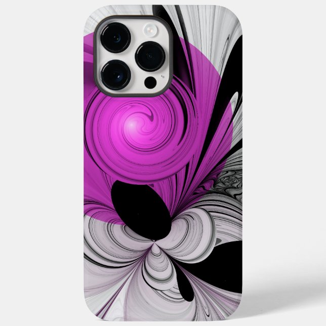 Abstrakt Black Grått med Magenta Fractal Art (Baksida)