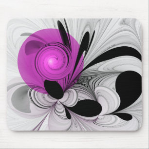 Abstrakt Black Grått med Magenta Fractal Art Musmatta