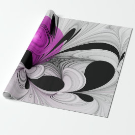 Abstrakt Black Grått med Magenta Fractal Art Presentpapper