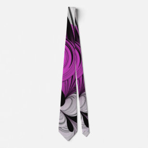 Abstrakt Black Grått med Magenta Fractal Art Slips