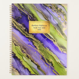 Abstrakt Black Grönt Lila Gold Foil