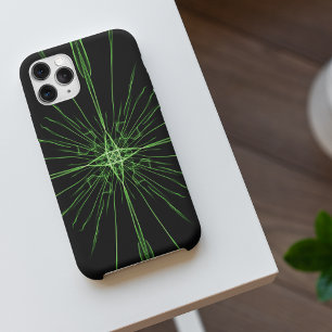 Abstrakt Black Grönt Neon Symmetrical