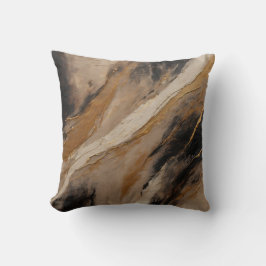 Abstrakt Black Guld Beige Kudde
