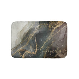 Abstrakt Black Guld Marble Badrumsmatta