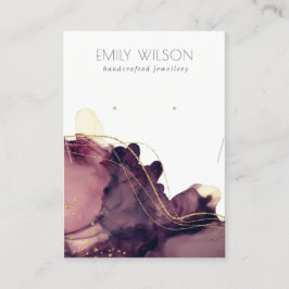 Abstrakt Bläck Guld Maroon Necklace Earring Visnin Visitkort