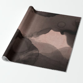 Abstrakt Black Ivory Creamy Bläck Painting Rosa Presentpapper
