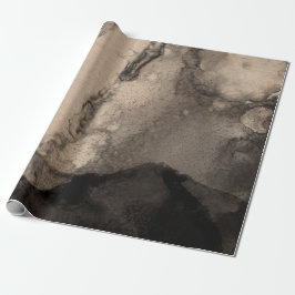 Abstrakt Black Ivory Creamy Bläck Painting Urban Presentpapper