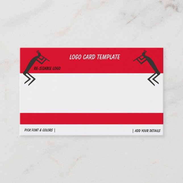 Abstrakt Black Kokopelli Logotyp Affärskort Visitkort (Framsida)