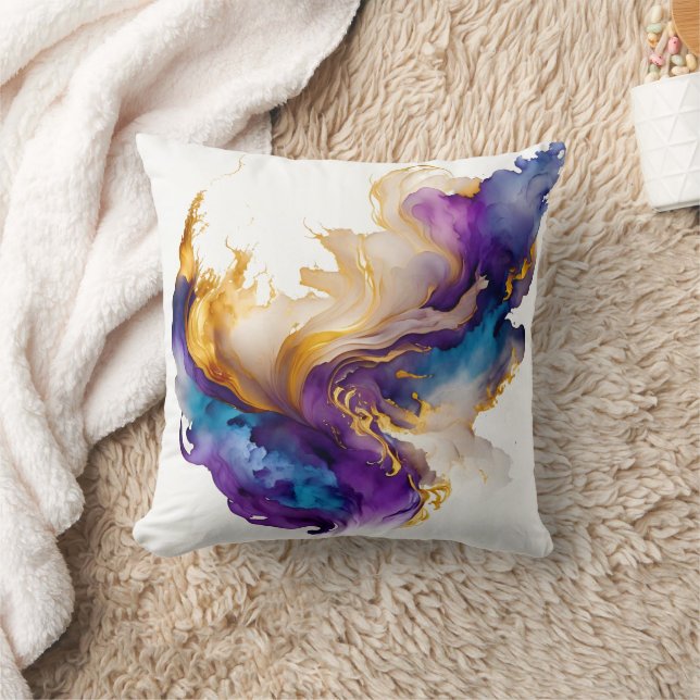 Abstrakt bläck kudde (Filt)