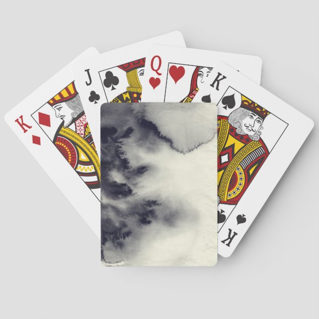 Abstrakt bläck målning på grymge pappra struktur. spel kort (Baksidan)