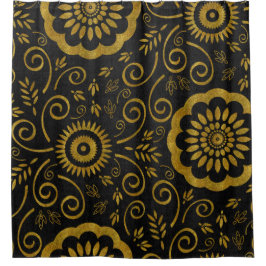 Abstrakt Black med Guld Glitter/Foil-utseende