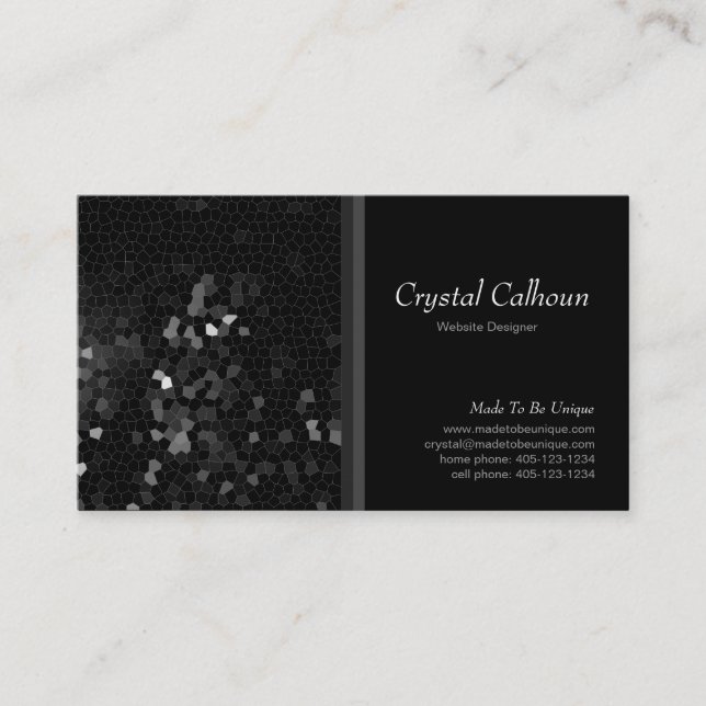 Abstrakt Black Mosaic Art Business Card-mall Visitkort (Framsida)