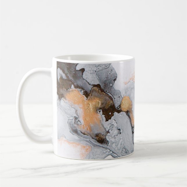 Abstrakt bläck och akrylbakgrund. Trend 2018. L Kaffemugg (Vänster)