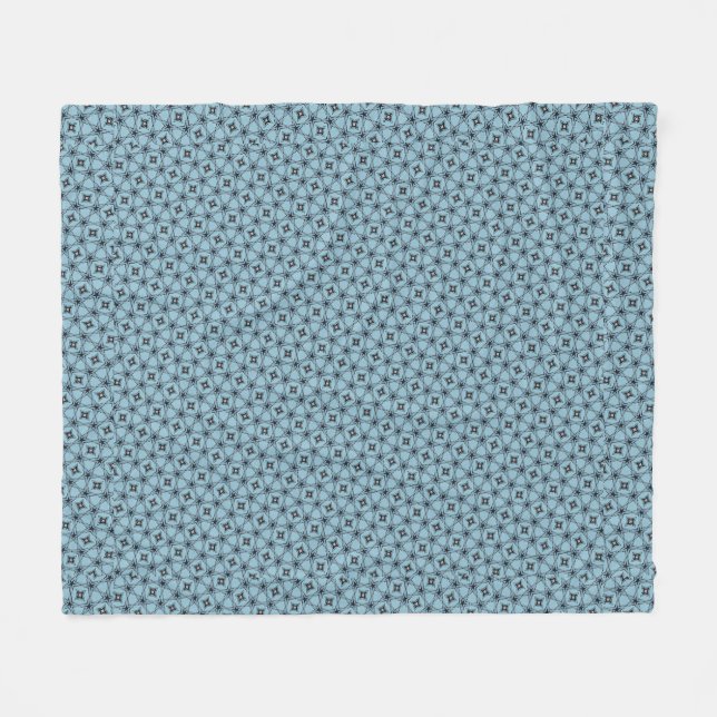 Abstrakt Black och Blue Mönster Fleecefilt (Framsidan (Horisontell))
