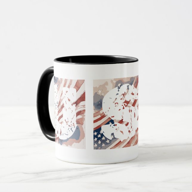 Abstrakt bläck och vatten "USA"-flagga  Mugg (Framsida vänster)