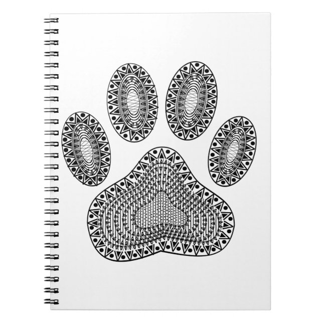 Abstrakt Bläck Paw-utskrift Anteckningsbok (Framsidan)