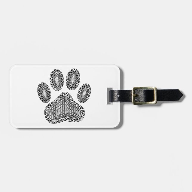 Abstrakt Bläck Paw-utskrift Bagagebricka (Horisontell Framsida)