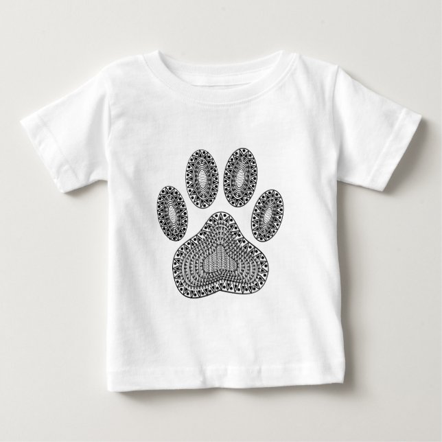 Abstrakt Bläck Paw-utskrift Tee (Framsida)