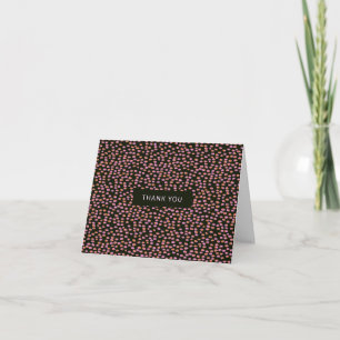 Abstrakt Black Rosa and Orange Dots Modern Tack Kort